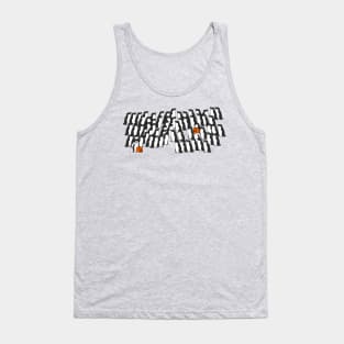 Penguin Waddle in Halloween Horror Pumpkin Ghost Costume Tank Top